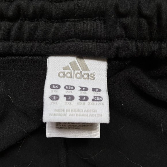 Adidas Men’s Black 3 Strip Polyester Blend Athletic Workout Soccer Pants Sz XXL - Picture 3 of 8
